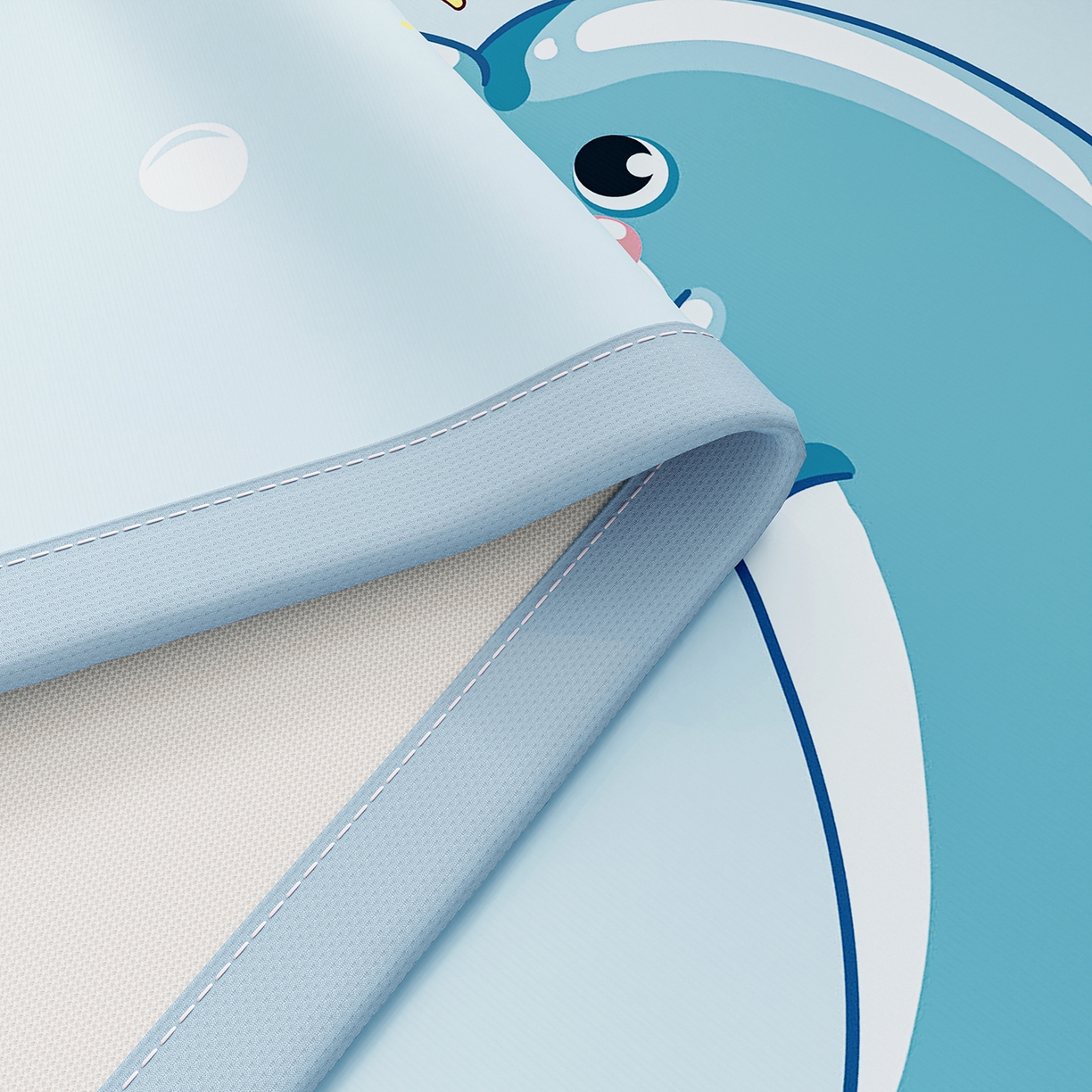 91家纺网 家纺一手货源 找家纺 奇丝雅 2026A类数码印花大版卡通冰丝凉席家用双人冰丝席可机洗单人学生宿舍夏天空调软席 海豚奇遇【三明治网底】