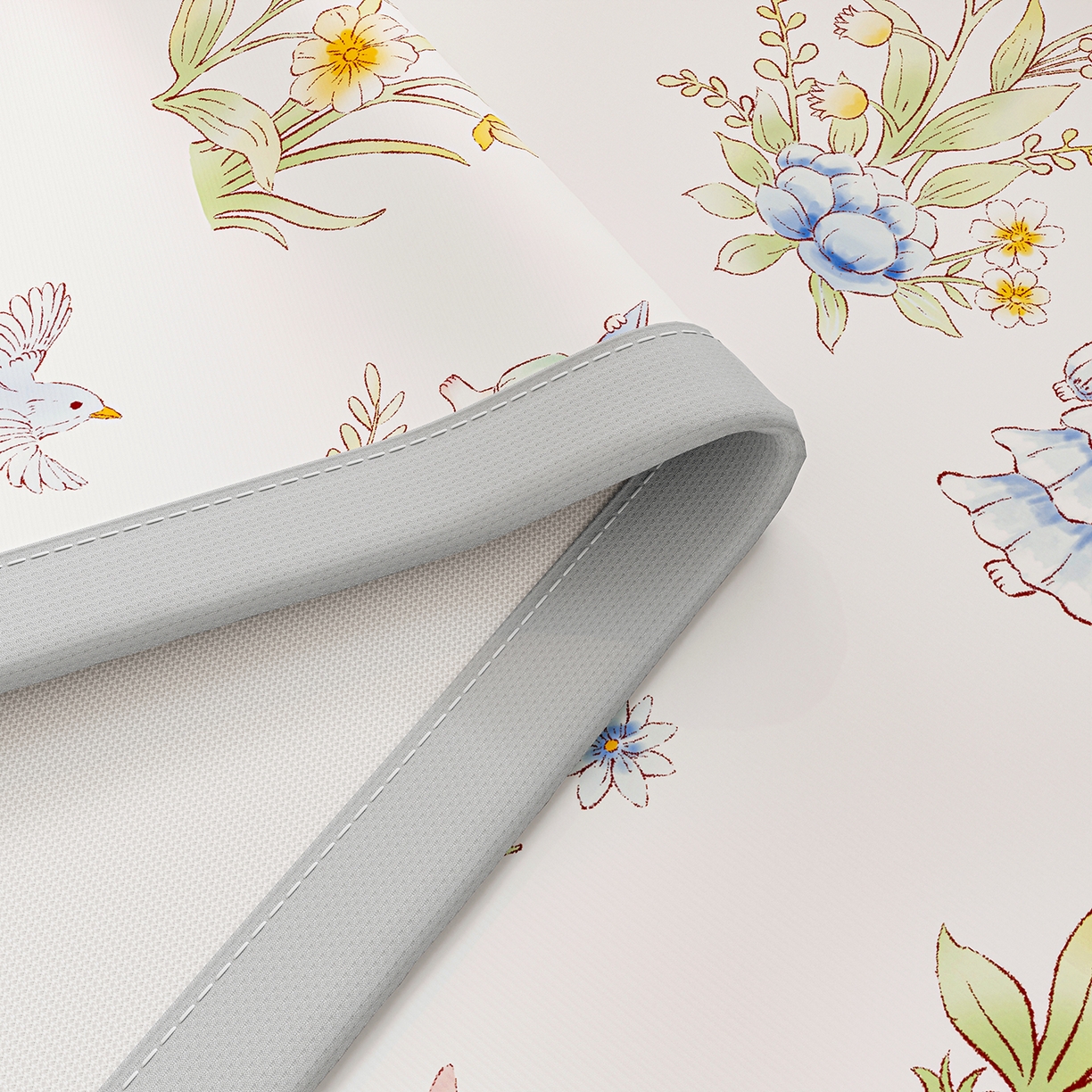 91家纺网 家纺一手货源 找家纺 奇丝雅 2026A类数码印花大版卡通冰丝凉席家用双人冰丝席可机洗单人学生宿舍夏天空调软席 精灵小兔【三明治网底】