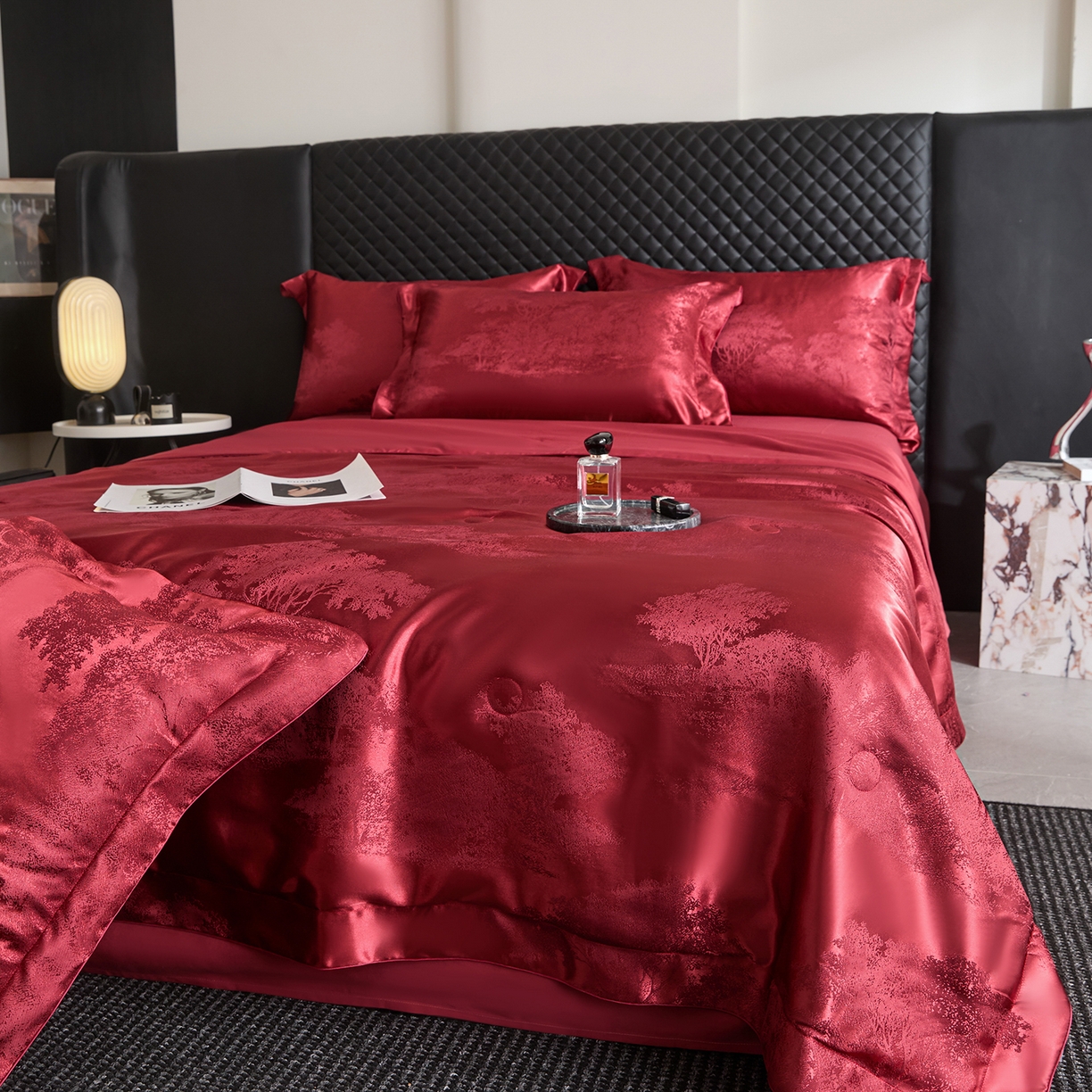 91家纺网 家纺一手货源 找家纺 （总）置顶家纺 2026新款双面水洗天丝提花夏被四件套-欧若拉