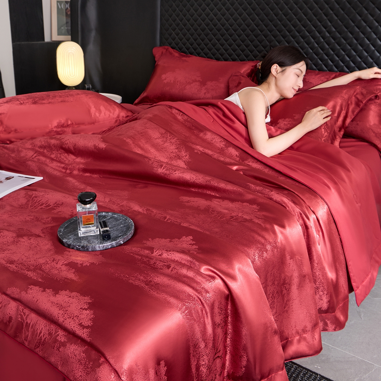 91家纺网 家纺一手货源 找家纺 （总）置顶家纺 2026新款双面水洗天丝提花夏被四件套-欧若拉