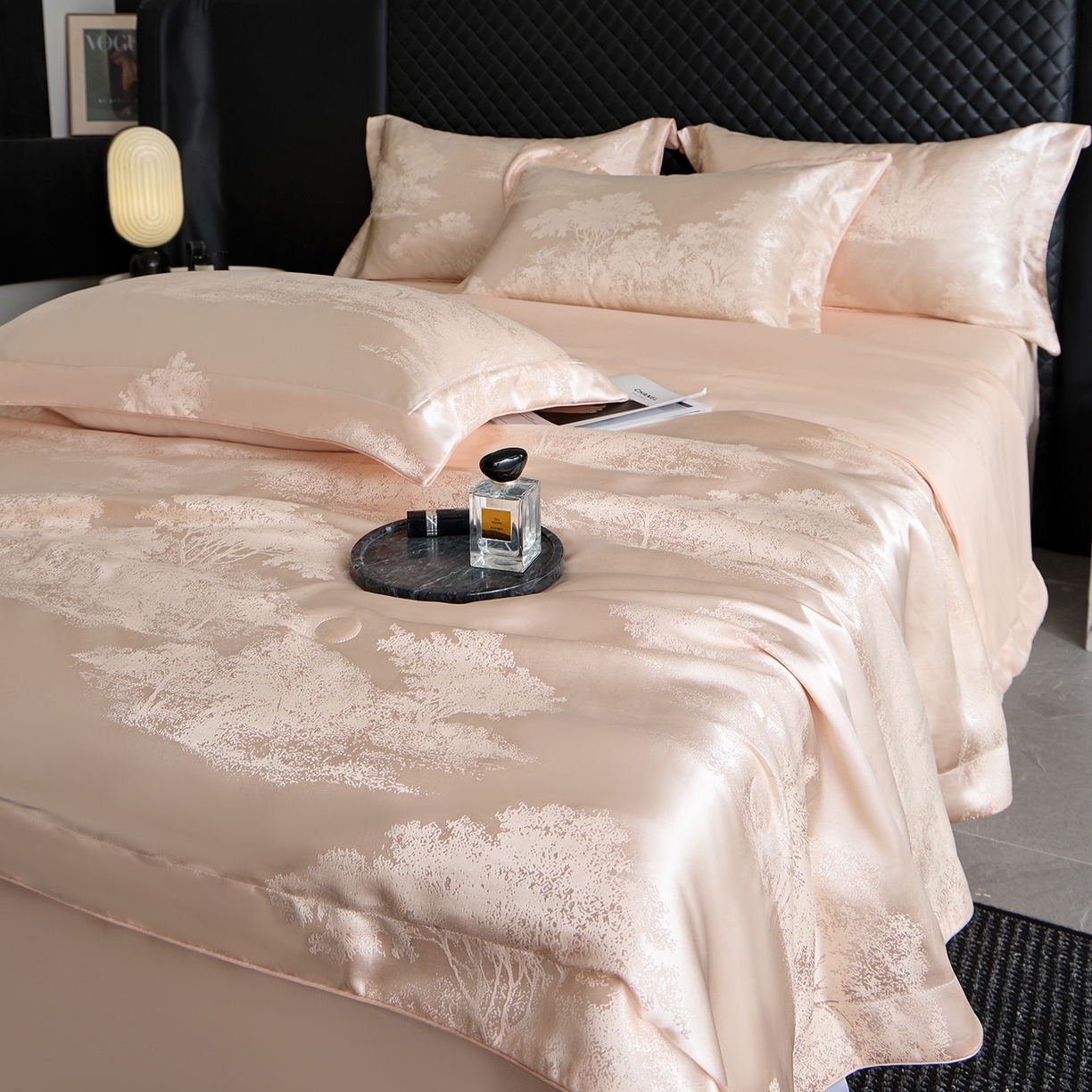 91家纺网 家纺一手货源 找家纺 置顶家纺 2026新款双面水洗天丝提花夏被四件套-欧若拉 欧若拉-玉色