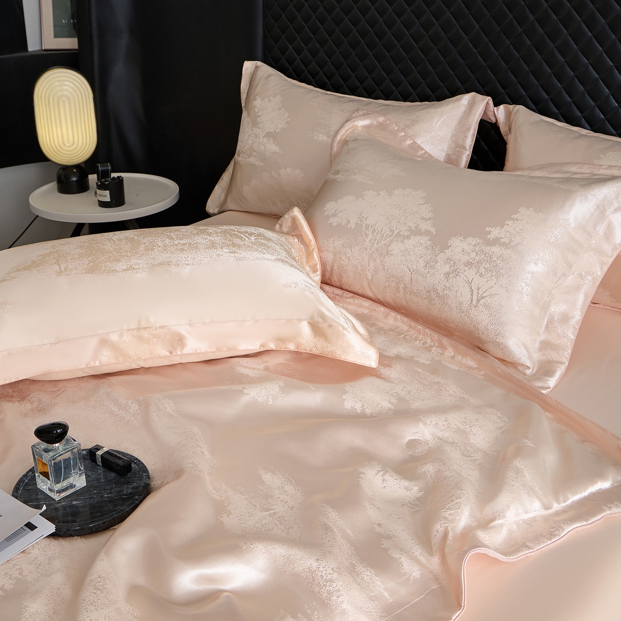 91家纺网 家纺一手货源 找家纺 置顶家纺 2026新款双面水洗天丝提花夏被四件套-欧若拉 欧若拉-玉色