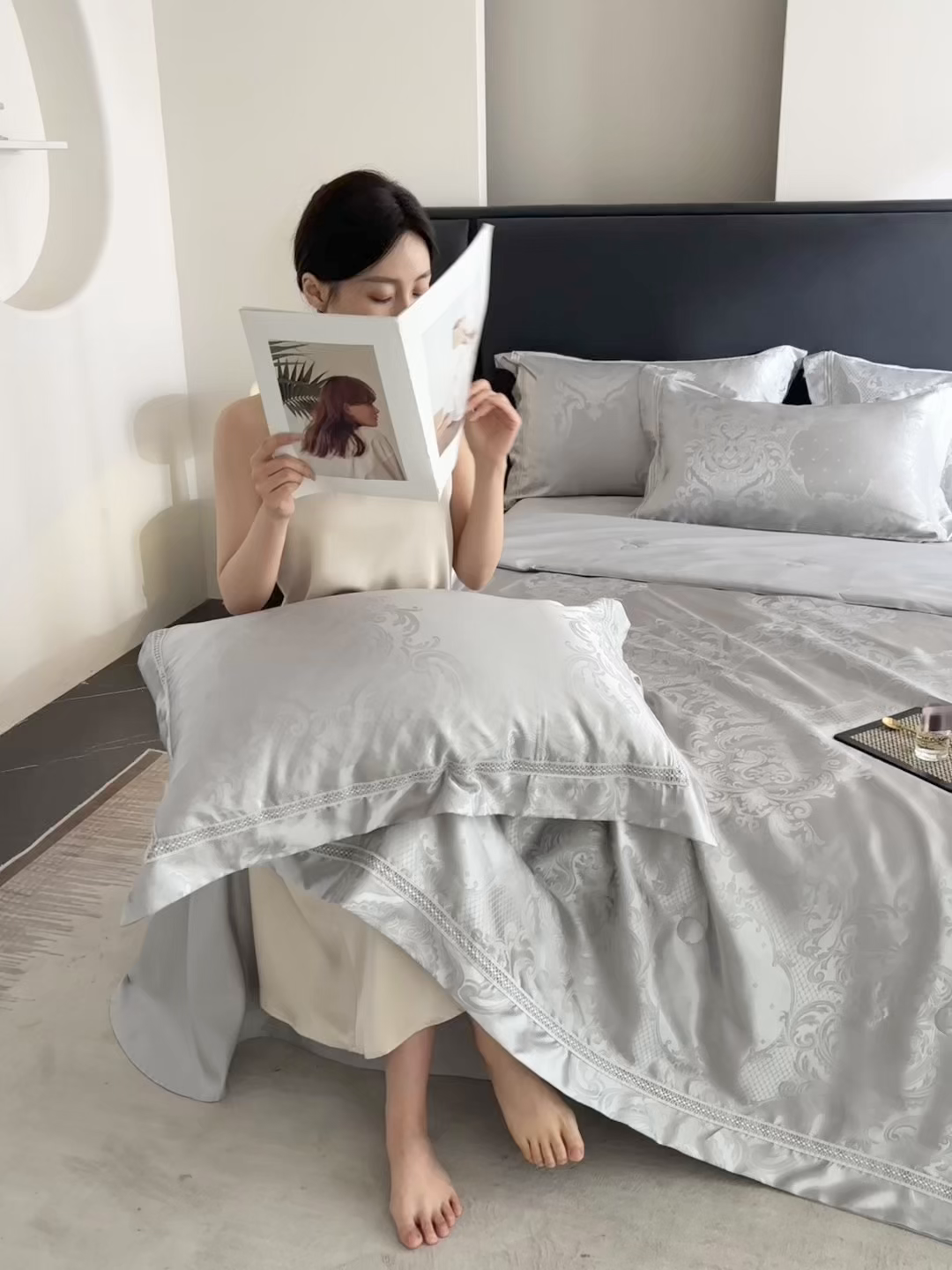 91家纺网 家纺一手货源 找家纺 （总）置顶家纺 2026新款双面水洗天丝提花夏被四件套-维纳斯