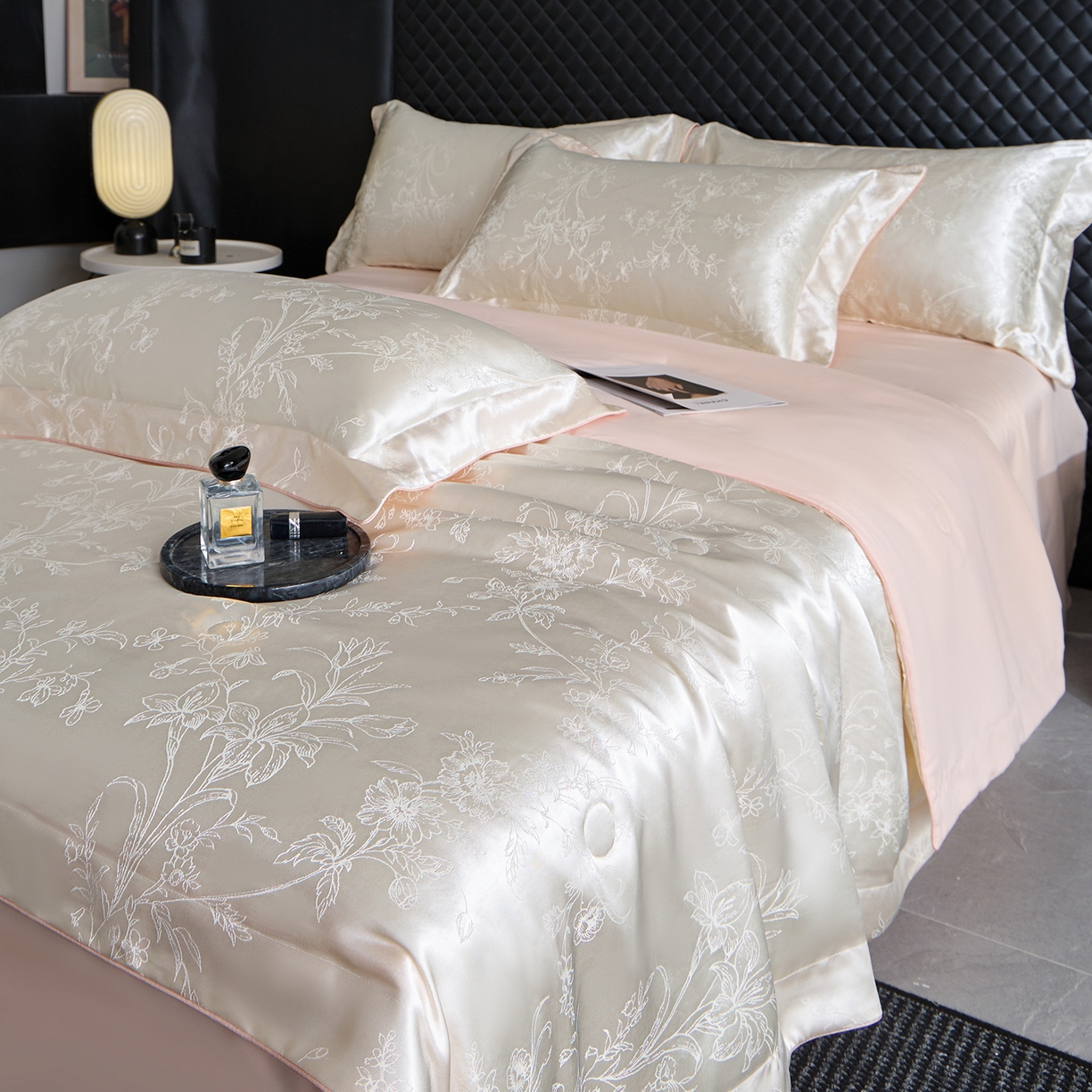 91家纺网 家纺一手货源 找家纺 （总）置顶家纺 2026新款双面水洗天丝提花夏被四件套-幸卉