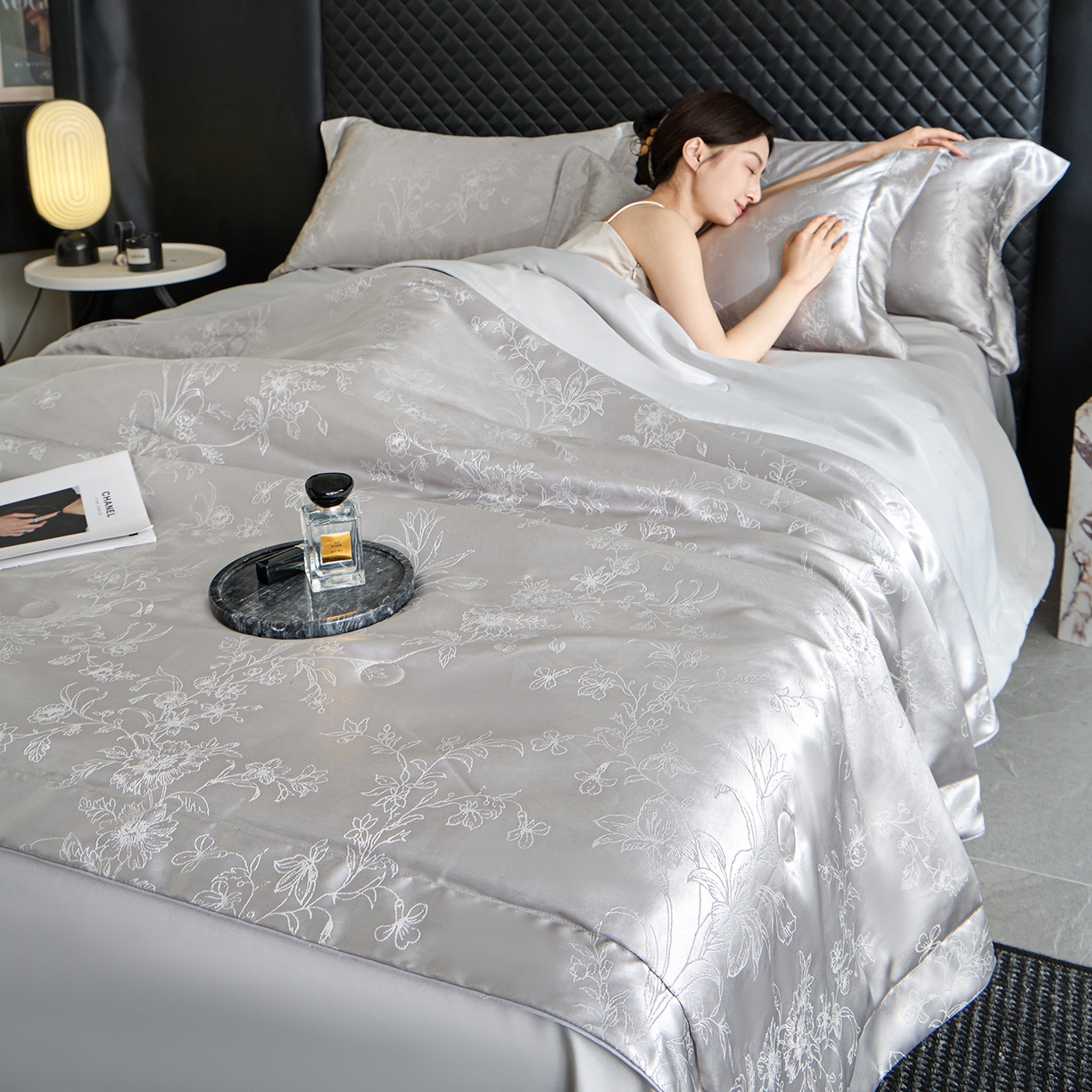 91家纺网 家纺一手货源 找家纺 （总）置顶家纺 2026新款双面水洗天丝提花夏被四件套-幸卉