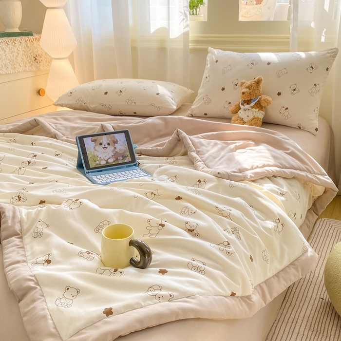 91家纺网 家纺一手货源 找家纺 （总）憨豆家纺 2026新款云朵棉被水洗棉印花新疆棉花夏被夏凉被空调被子直播被芯（常年有货）