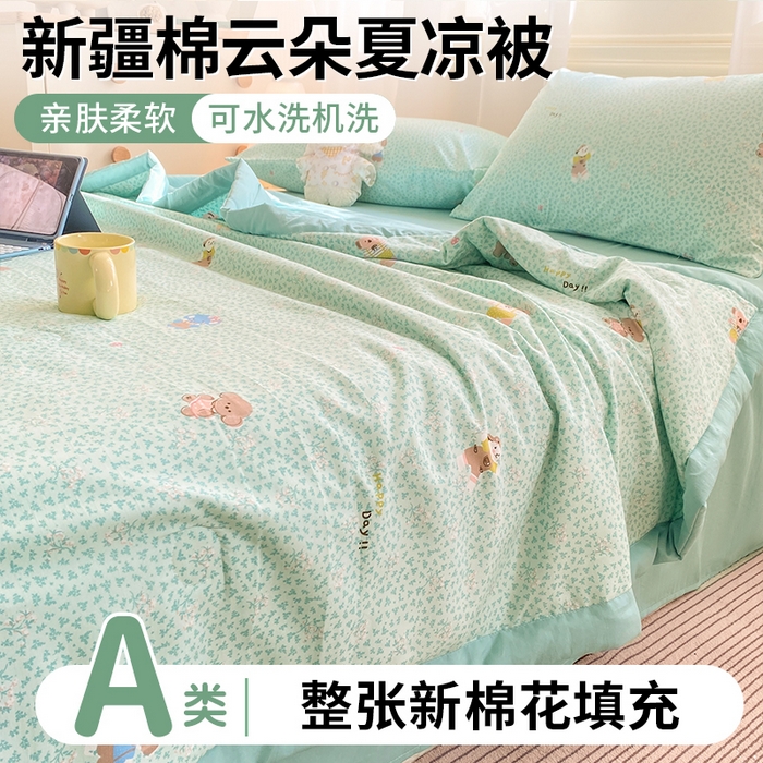 91家纺网 家纺一手货源 找家纺 （总）憨豆家纺 2026新款云朵棉被水洗棉印花新疆棉花夏被夏凉被空调被子直播被芯（常年有货）