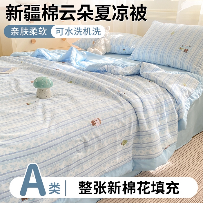 91家纺网 家纺一手货源 找家纺 （总）憨豆家纺 2026新款云朵棉被水洗棉印花新疆棉花夏被夏凉被空调被子直播被芯（常年有货）