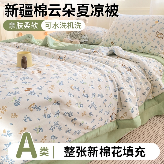 91家纺网 家纺一手货源 找家纺 （总）憨豆家纺 2026新款云朵棉被水洗棉印花新疆棉花夏被夏凉被空调被子直播被芯（常年有货）