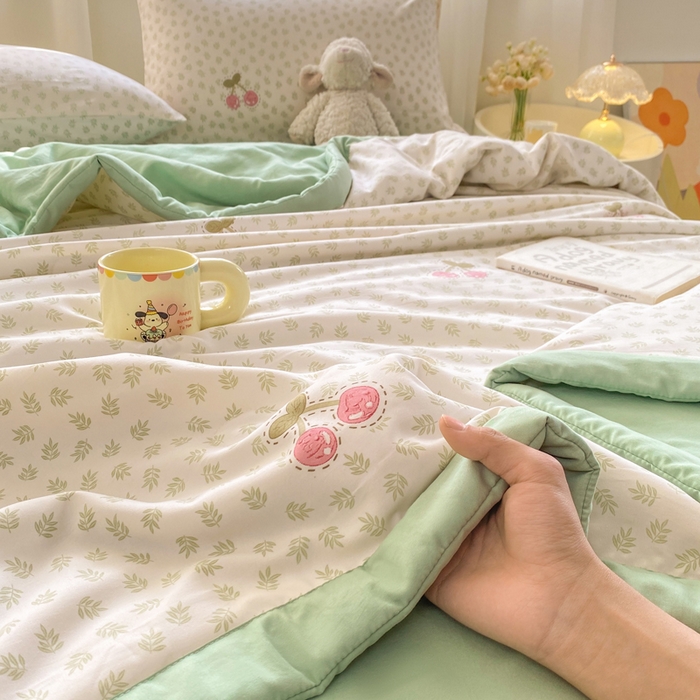 91家纺网 家纺一手货源 找家纺 憨豆家纺 2026新款云朵棉被水洗棉印花新疆棉花夏被夏凉被空调被子直播被芯（常年有货） 春意盎然