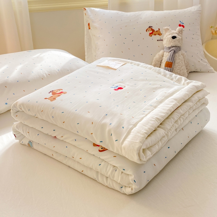 91家纺网 家纺一手货源 找家纺 憨豆家纺 2026新款云朵棉被水洗棉印花新疆棉花夏被夏凉被空调被子直播被芯（常年有货） 腊肠小狗