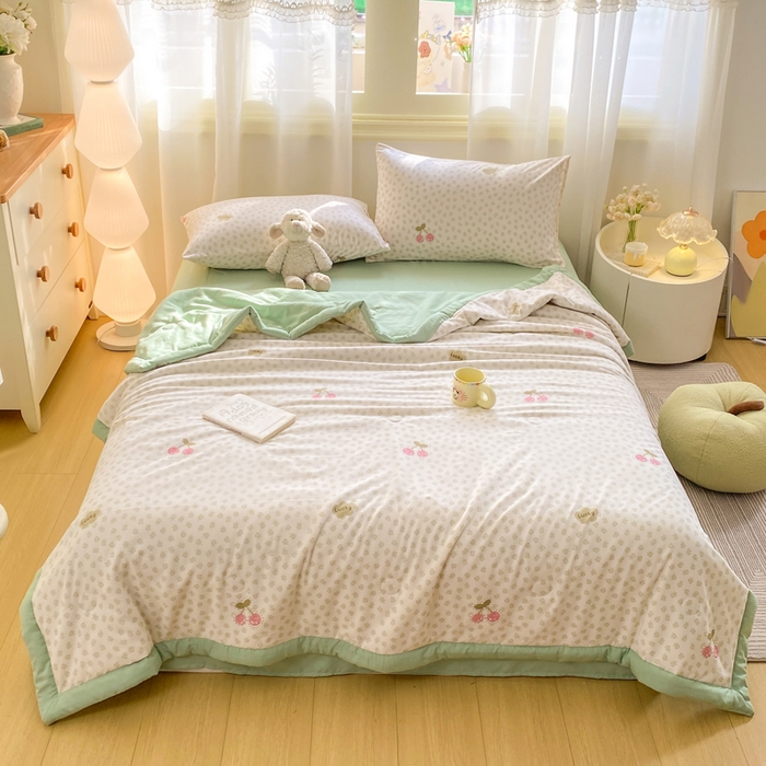 91家纺网 家纺一手货源 找家纺 憨豆家纺 2026新款云朵棉被水洗棉印花新疆棉花夏被夏凉被空调被子直播被芯（常年有货） 春意盎然