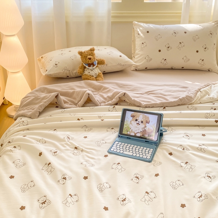 91家纺网 家纺一手货源 找家纺 憨豆家纺 2026新款云朵棉被水洗棉印花新疆棉花夏被夏凉被空调被子直播被芯（常年有货） 小熊博士