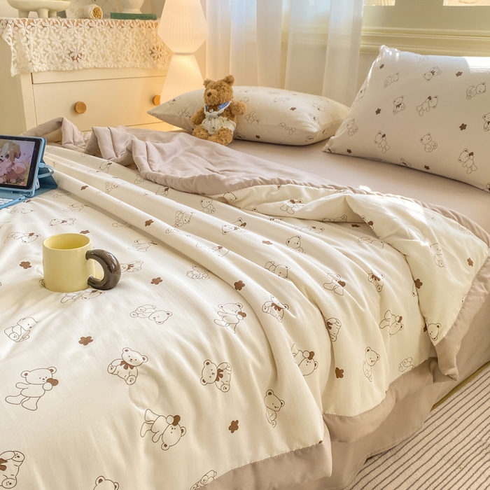 91家纺网 家纺一手货源 找家纺 憨豆家纺 2026新款云朵棉被水洗棉印花新疆棉花夏被夏凉被空调被子直播被芯（常年有货） 小熊博士