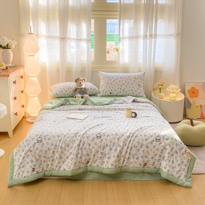 91家纺网 家纺一手货源 找家纺 憨豆家纺 2026新款云朵棉被水洗棉印花新疆棉花夏被夏凉被空调被子直播被芯（常年有货） 春意