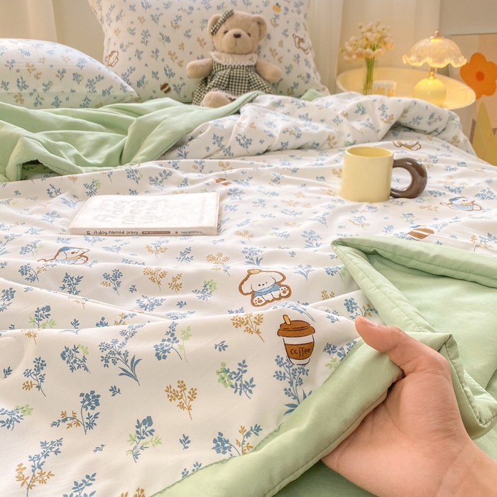 91家纺网 家纺一手货源 找家纺 憨豆家纺 2026新款云朵棉被水洗棉印花新疆棉花夏被夏凉被空调被子直播被芯（常年有货） 春意