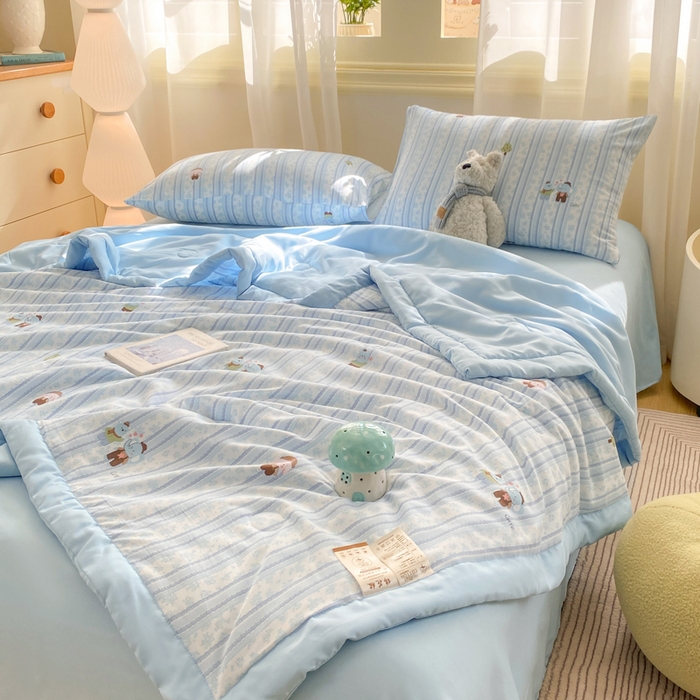 91家纺网 家纺一手货源 找家纺 憨豆家纺 2026新款云朵棉被水洗棉印花新疆棉花夏被夏凉被空调被子直播被芯（常年有货） 小象乐园