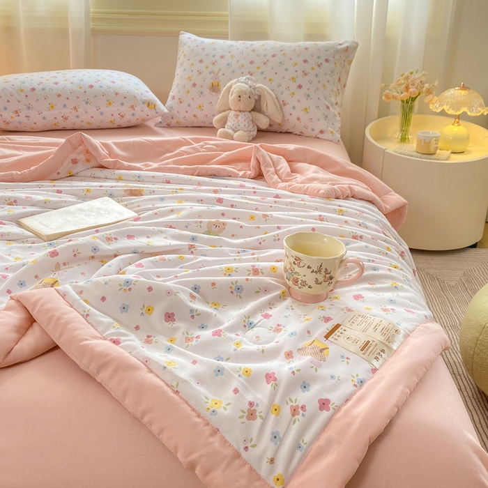 91家纺网 家纺一手货源 找家纺 憨豆家纺 2026新款云朵棉被水洗棉印花新疆棉花夏被夏凉被空调被子直播被芯（常年有货） 十里蔷薇