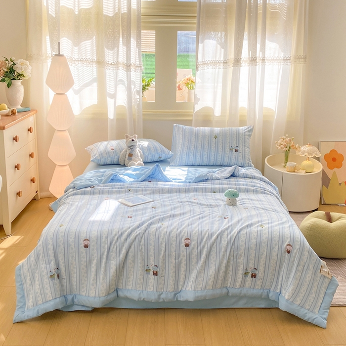 91家纺网 家纺一手货源 找家纺 憨豆家纺 2026新款云朵棉被水洗棉印花新疆棉花夏被夏凉被空调被子直播被芯（常年有货） 小象乐园