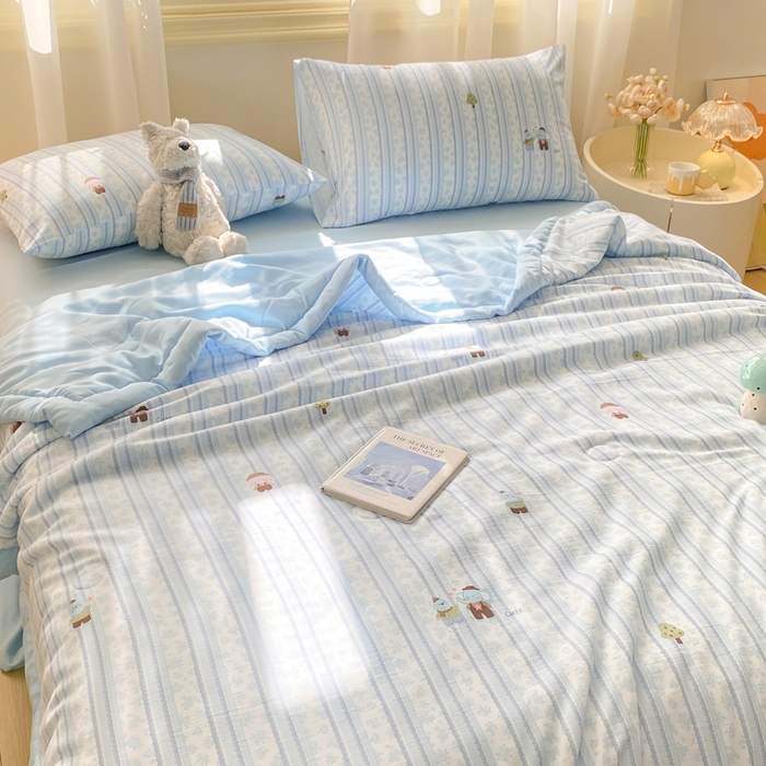 91家纺网 家纺一手货源 找家纺 憨豆家纺 2026新款云朵棉被水洗棉印花新疆棉花夏被夏凉被空调被子直播被芯（常年有货） 小象乐园