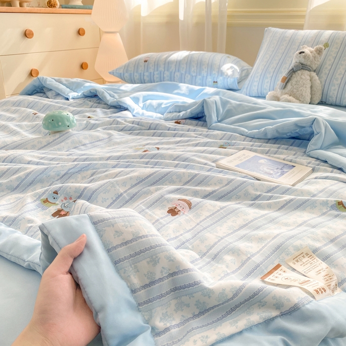 91家纺网 家纺一手货源 找家纺 憨豆家纺 2026新款云朵棉被水洗棉印花新疆棉花夏被夏凉被空调被子直播被芯（常年有货） 小象乐园