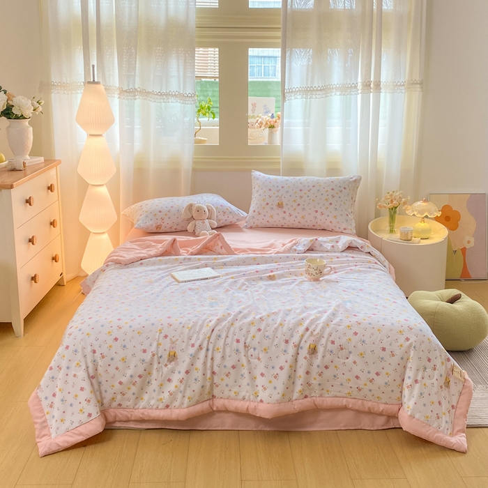 91家纺网 家纺一手货源 找家纺 憨豆家纺 2026新款云朵棉被水洗棉印花新疆棉花夏被夏凉被空调被子直播被芯（常年有货） 十里蔷薇