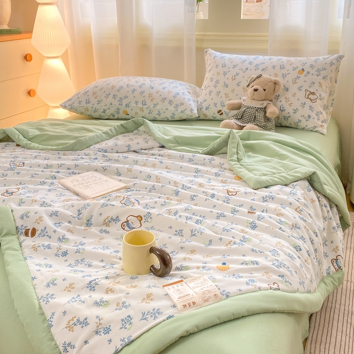 91家纺网 家纺一手货源 找家纺 憨豆家纺 2026新款云朵棉被水洗棉印花新疆棉花夏被夏凉被空调被子直播被芯（常年有货） 春意