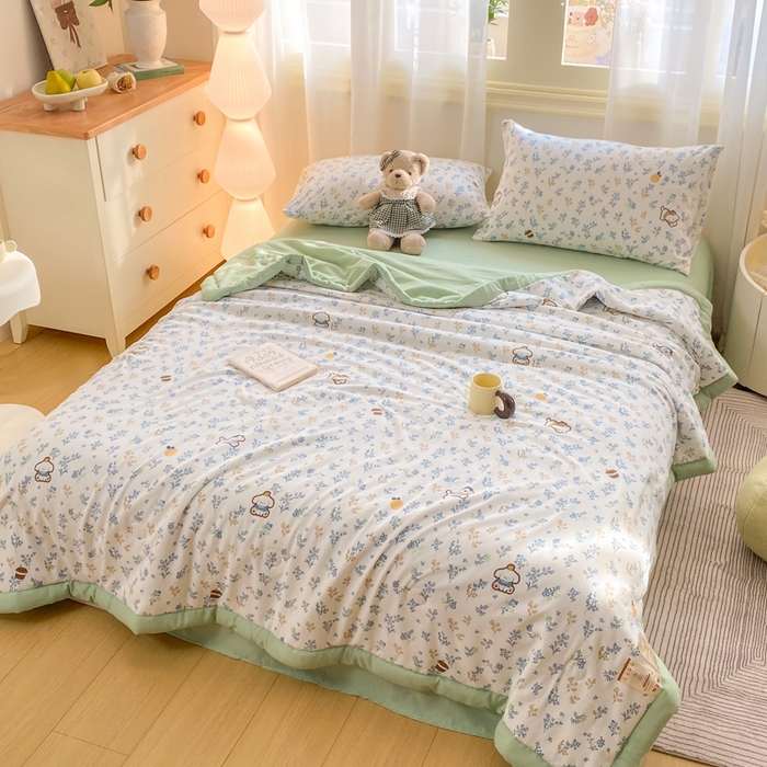 91家纺网 家纺一手货源 找家纺 憨豆家纺 2026新款云朵棉被水洗棉印花新疆棉花夏被夏凉被空调被子直播被芯（常年有货） 春意