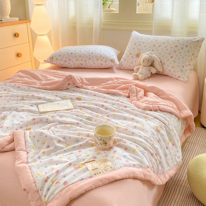 91家纺网 家纺一手货源 找家纺 憨豆家纺 2026新款云朵棉被水洗棉印花新疆棉花夏被夏凉被空调被子直播被芯（常年有货） 十里蔷薇