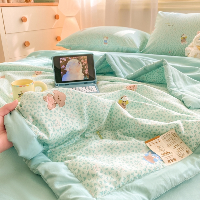 91家纺网 家纺一手货源 找家纺 憨豆家纺 2026新款云朵棉被水洗棉印花新疆棉花夏被夏凉被空调被子直播被芯（常年有货） 好伙伴