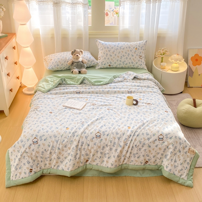 91家纺网 家纺一手货源 找家纺 憨豆家纺 2026新款云朵棉被水洗棉印花新疆棉花夏被夏凉被空调被子直播被芯（常年有货） 春意