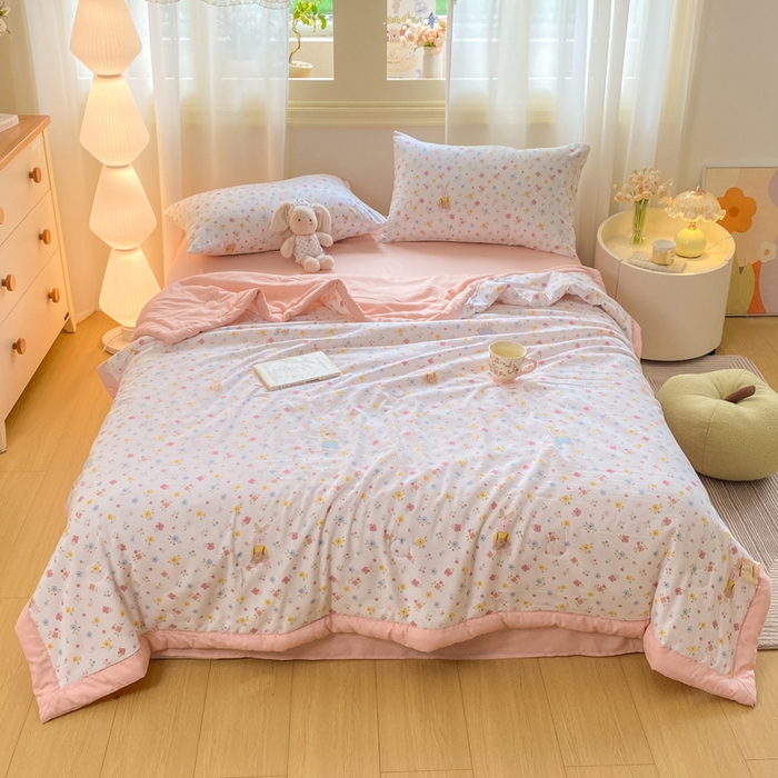 91家纺网 家纺一手货源 找家纺 憨豆家纺 2026新款云朵棉被水洗棉印花新疆棉花夏被夏凉被空调被子直播被芯（常年有货） 十里蔷薇