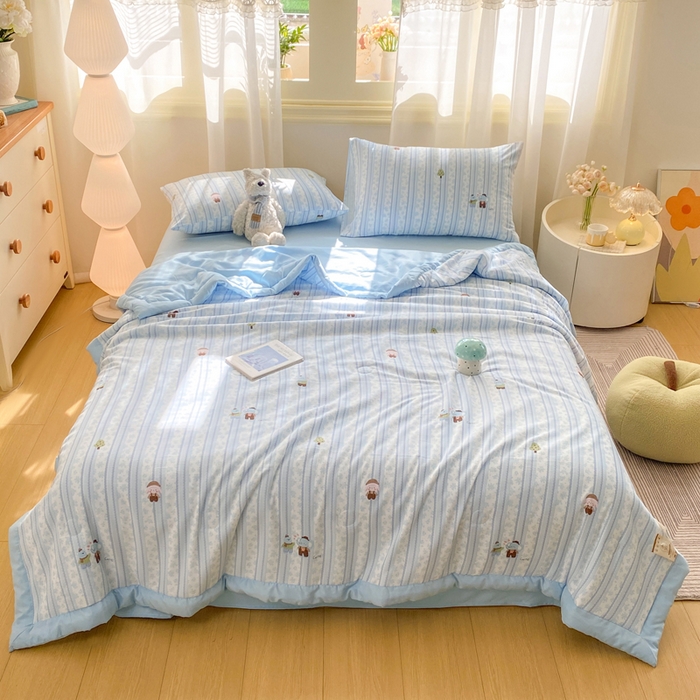 91家纺网 家纺一手货源 找家纺 憨豆家纺 2026新款云朵棉被水洗棉印花新疆棉花夏被夏凉被空调被子直播被芯（常年有货） 小象乐园