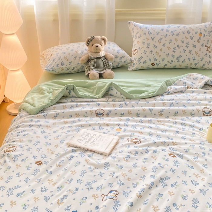 91家纺网 家纺一手货源 找家纺 憨豆家纺 2026新款云朵棉被水洗棉印花新疆棉花夏被夏凉被空调被子直播被芯（常年有货） 春意