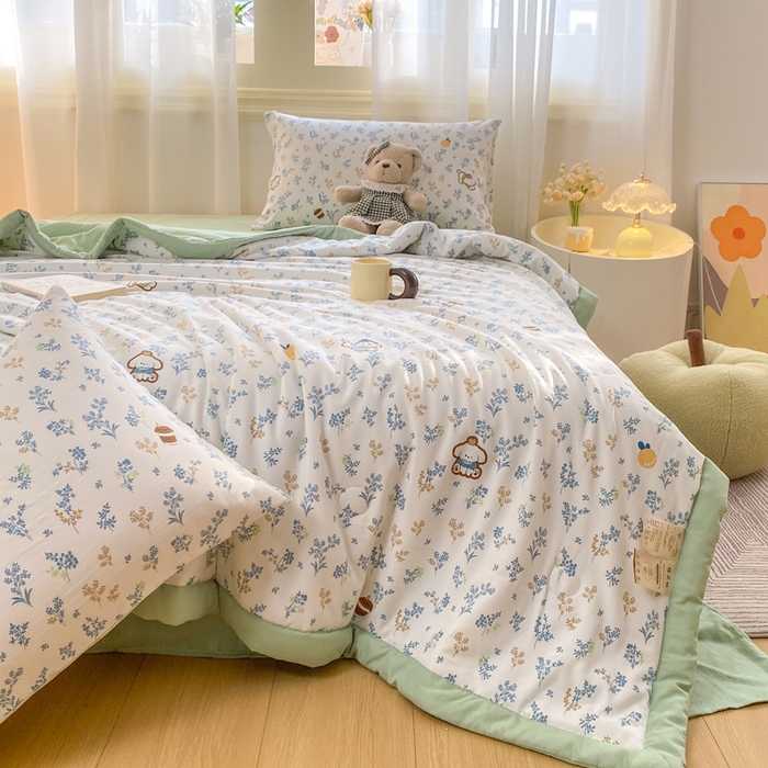 91家纺网 家纺一手货源 找家纺 憨豆家纺 2026新款云朵棉被水洗棉印花新疆棉花夏被夏凉被空调被子直播被芯（常年有货） 春意