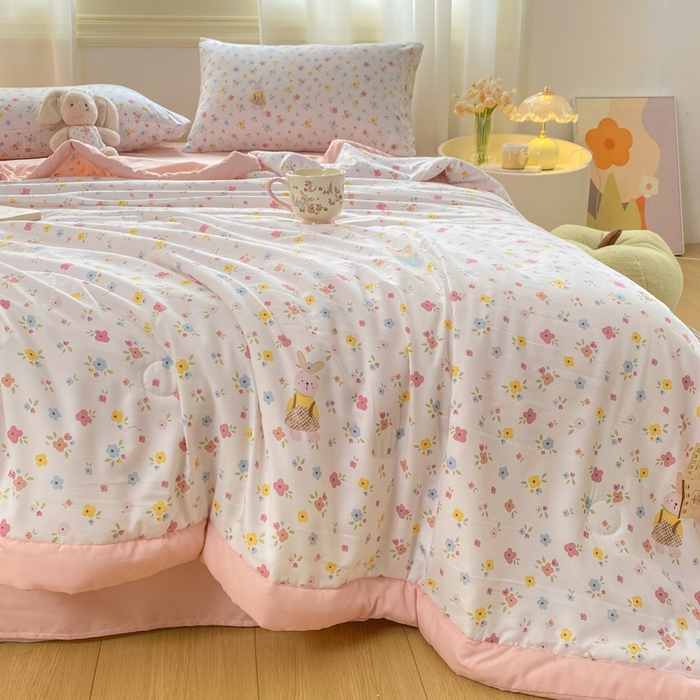 91家纺网 家纺一手货源 找家纺 憨豆家纺 2026新款云朵棉被水洗棉印花新疆棉花夏被夏凉被空调被子直播被芯（常年有货） 十里蔷薇