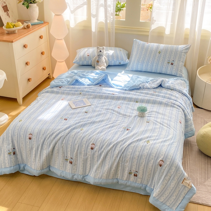 91家纺网 家纺一手货源 找家纺 憨豆家纺 2026新款云朵棉被水洗棉印花新疆棉花夏被夏凉被空调被子直播被芯（常年有货） 小象乐园