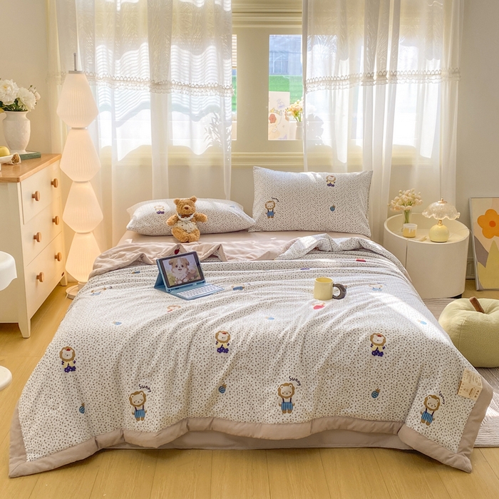 91家纺网 家纺一手货源 找家纺 憨豆家纺 2026新款云朵棉被水洗棉印花新疆棉花夏被夏凉被空调被子直播被芯（常年有货） 小狮子