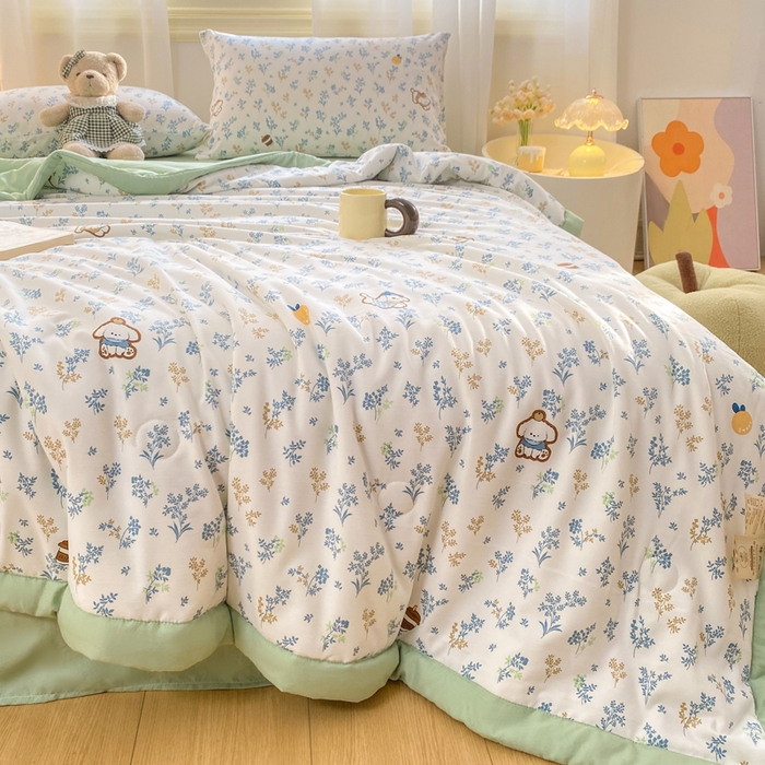 91家纺网 家纺一手货源 找家纺 憨豆家纺 2026新款云朵棉被水洗棉印花新疆棉花夏被夏凉被空调被子直播被芯（常年有货） 春意