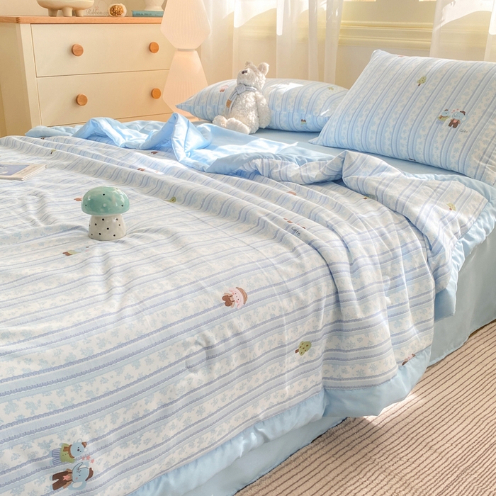 91家纺网 家纺一手货源 找家纺 憨豆家纺 2026新款云朵棉被水洗棉印花新疆棉花夏被夏凉被空调被子直播被芯（常年有货） 小象乐园