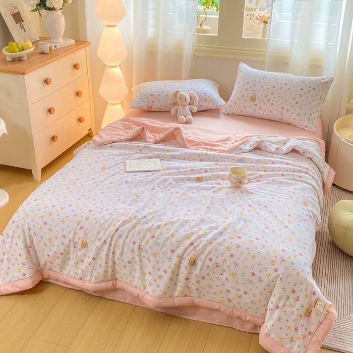 91家纺网 家纺一手货源 找家纺 憨豆家纺 2026新款云朵棉被水洗棉印花新疆棉花夏被夏凉被空调被子直播被芯（常年有货） 十里蔷薇