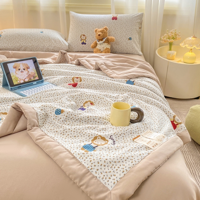 91家纺网 家纺一手货源 找家纺 憨豆家纺 2026新款云朵棉被水洗棉印花新疆棉花夏被夏凉被空调被子直播被芯（常年有货） 小狮子