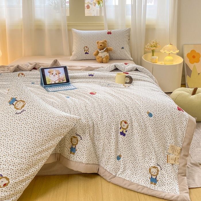 91家纺网 家纺一手货源 找家纺 憨豆家纺 2026新款云朵棉被水洗棉印花新疆棉花夏被夏凉被空调被子直播被芯（常年有货） 小狮子