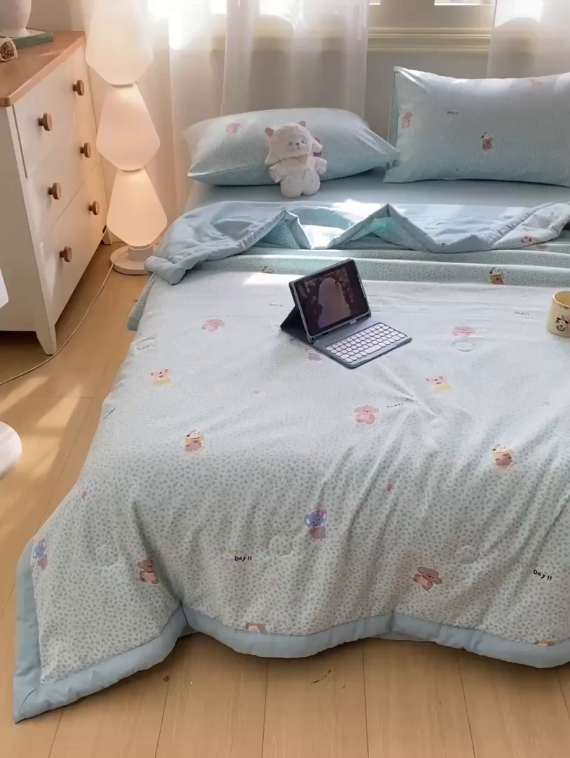 91家纺网 家纺一手货源 找家纺 憨豆家纺 2026新款云朵棉被水洗棉印花新疆棉花夏被夏凉被空调被子直播被芯（常年有货） 好伙伴
