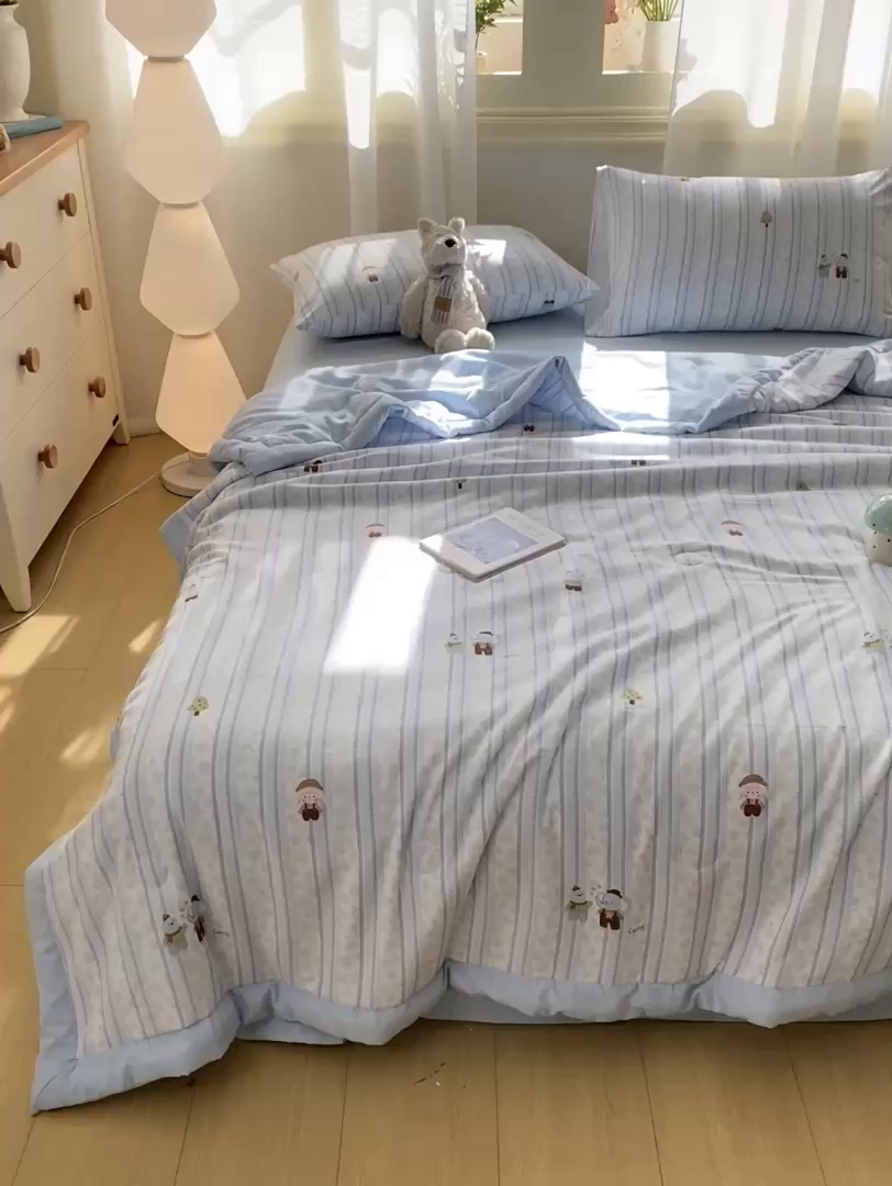 91家纺网 家纺一手货源 找家纺 憨豆家纺 2026新款云朵棉被水洗棉印花新疆棉花夏被夏凉被空调被子直播被芯（常年有货） 小象乐园