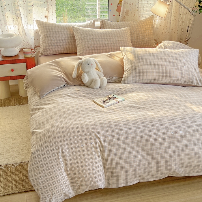 91家纺网 家纺一手货源 找家纺 简冠家纺 2026新款仿棉水洗棉四件套 可达