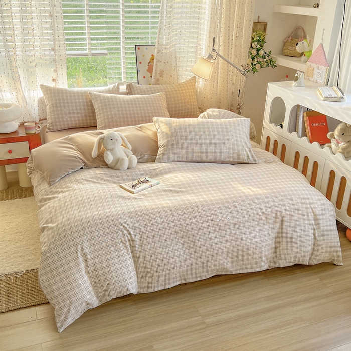 91家纺网 家纺一手货源 找家纺 简冠家纺 2026新款仿棉水洗棉四件套 可达