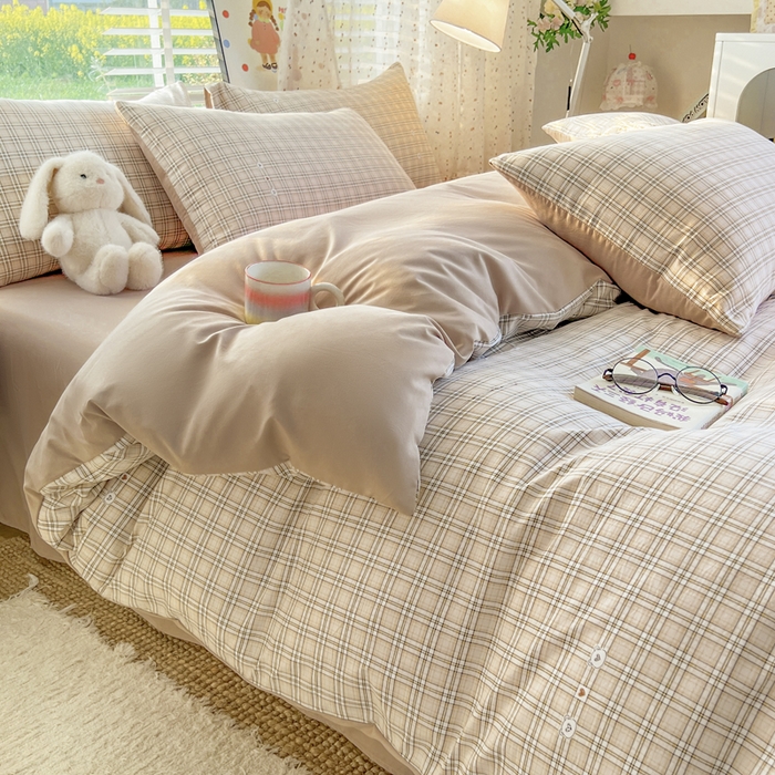 91家纺网 家纺一手货源 找家纺 简冠家纺 2026新款仿棉水洗棉四件套 可达