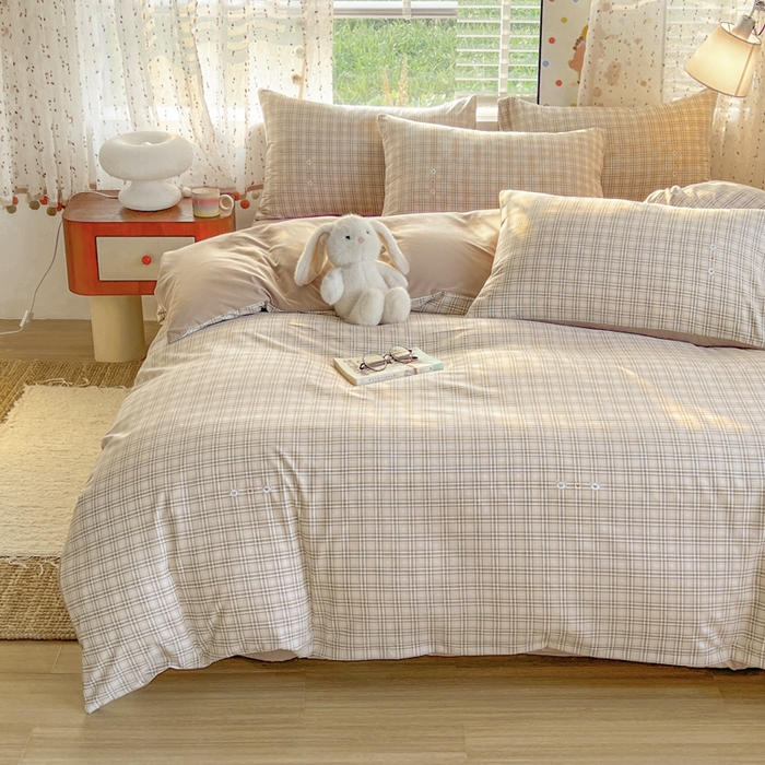 91家纺网 家纺一手货源 找家纺 简冠家纺 2026新款仿棉水洗棉四件套 可达