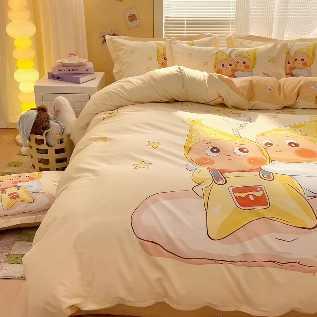 91家纺网 家纺一手货源 找家纺 （总）浩诚 2026新款星星人全棉纯棉卡通四件套（汇总）